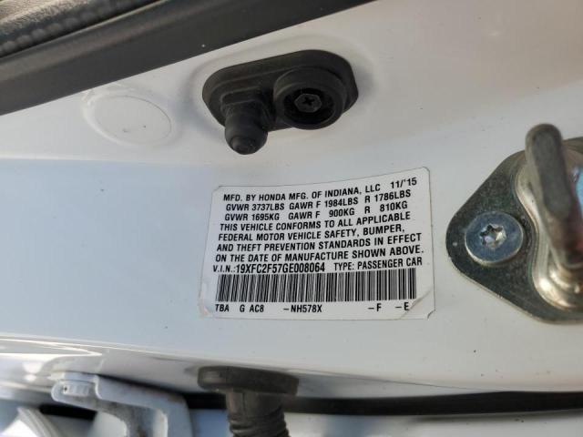 Photo 10 from auction – 2016 HONDA CIVIC LX with VIN 19XFC2F57GE008064