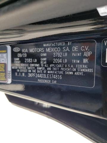 Photo 10 from auction – 2020 KIA FORTE FE with VIN 3KPF24AD3LE174816