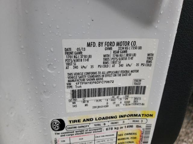 Photo 10 from auction – 2013 FORD F150 SUPER with VIN 1FTFW1EF6DFC70672