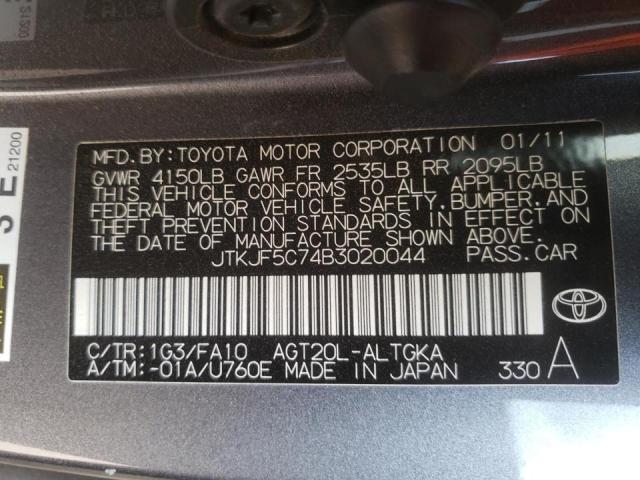 Photo 10 from auction – 2011 TOYOTA SCION TC with VIN JTKJF5C74B3020044