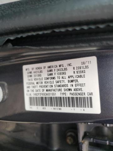 Photo 10 from auction – 2012 HONDA ACCORD EXL with VIN 1HGCP2F85CA001551