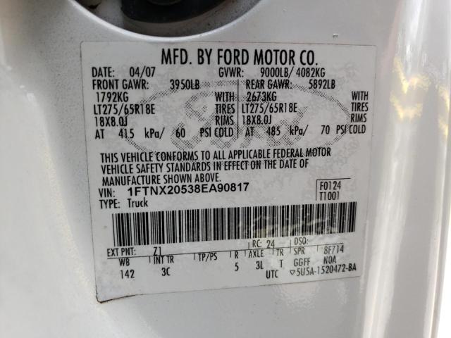 Photo 10 from auction – 2008 FORD F250 SUPER with VIN 1FTNX20538EA90817