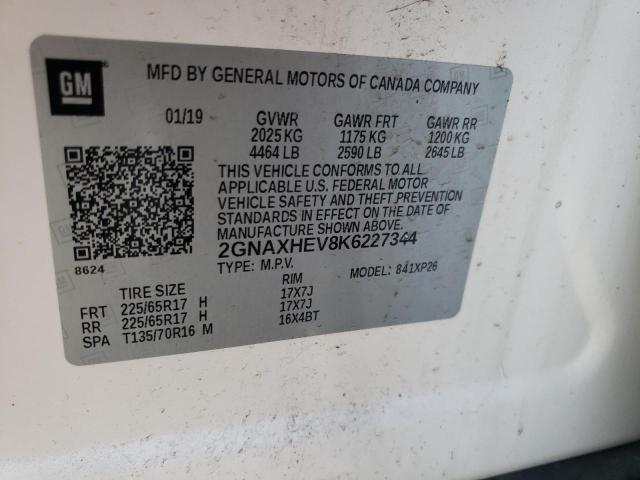 Photo 10 from auction – 2019 CHEVROLET EQUINOX LS with VIN 2GNAXHEV8K6227344