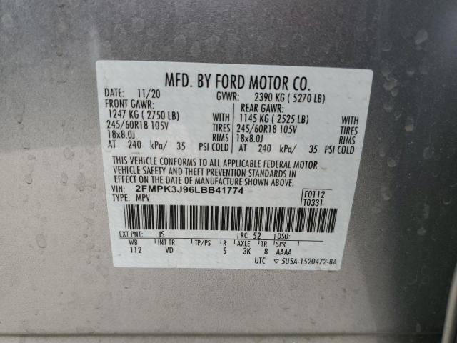Photo 10 from auction – 2020 FORD EDGE SEL with VIN 2FMPK3J96LBB41774
