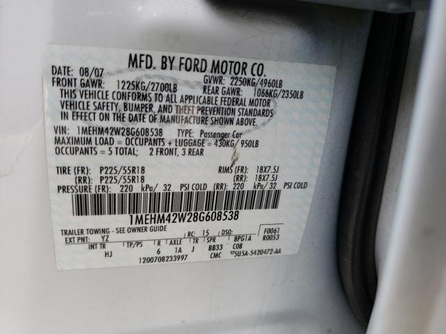 Photo 10 from auction – 2008 MERCURY SABLE PREM with VIN 1MEHM42W28G608538