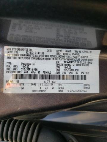 Photo 10 from auction – 2014 FORD FOCUS SE with VIN 1FADP3F29EL211569