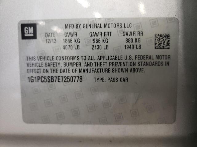 Photo 10 from auction – 2014 CHEVROLET CRUZE LT with VIN 1G1PC5SB7E7250778
