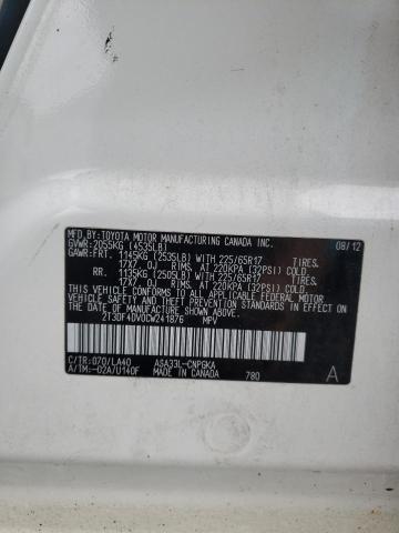 Photo 10 from auction – 2012 TOYOTA RAV4 LIMIT with VIN 2T3DF4DV0CW241876