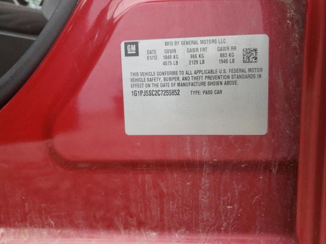 Photo 10 from auction – 2012 CHEVROLET CRUZE with VIN 1G1PJ5SC2C7255852