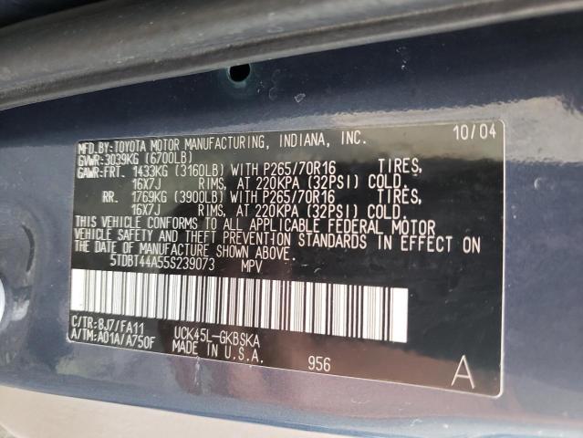 Photo 10 from auction – 2005 TOYOTA SEQUOIA SR with VIN 5TDBT44A55S239073