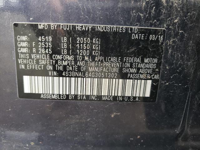 Photo 10 from auction – 2016 SUBARU LEGACY 2.5 with VIN 4S3BNAL64G3051302