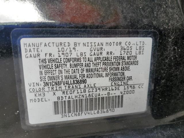 Photo 10 from auction – 2020 NISSAN VERSA SR with VIN 3N1CN8FV4LL836890
