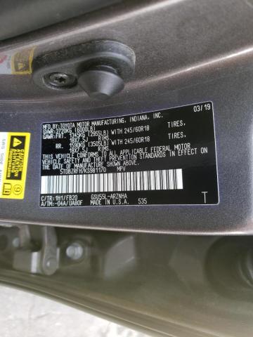 Photo 10 from auction – 2019 TOYOTA HIGHLANDER with VIN 5TDBZRFH7KS981170