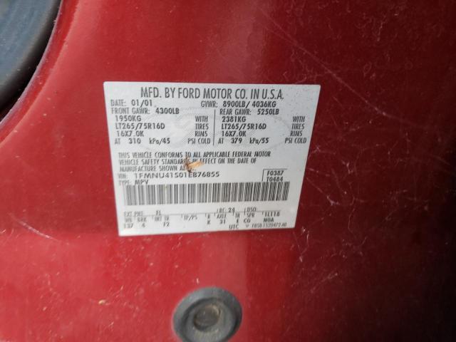 Photo 10 from auction – 2001 FORD EXCURSION with VIN 1FMNU41S01EB76855