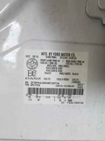 Photo 10 from auction – 2016 FORD EDGE SEL with VIN 2FMPK4J99GBC26734