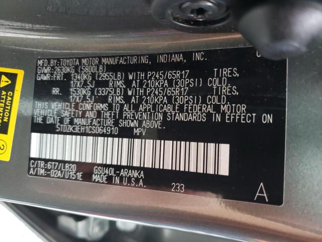 Foto 10 de la subasta – 2012 TOYOTA HIGHLANDER con VIN 5TDZK3EH1CS064910