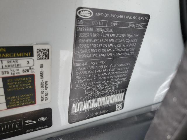 Photo 10 from auction – 2018 LAND ROVER RANGE ROVE with VIN SALWR2RV5JA401610