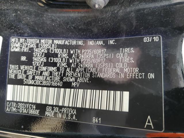 Photo 10 from auction – 2011 TOYOTA SIENNA LE with VIN 5TDKK3DC3BS016640