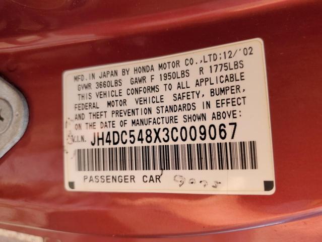 Photo 10 from auction – 2003 ACURA RSX with VIN JH4DC548X3C009067