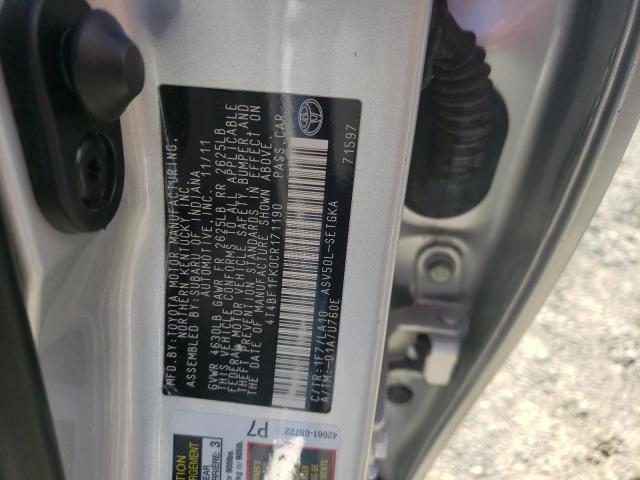 Zdjęcie 10 z aukcji – 2012 TOYOTA CAMRY BASE z VIN 4T4BF1FK0CR171190