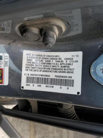 Photo 10 from auction – 2011 HONDA CIVIC VP with VIN 2HGFA1F37BH528052