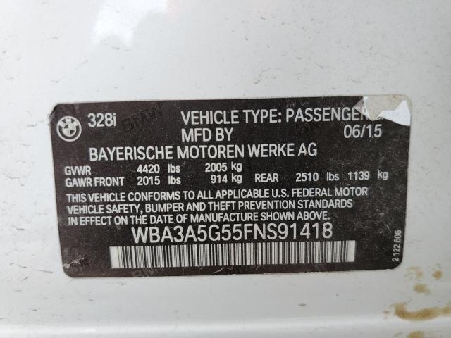 Photo 10 from auction – 2015 BMW 328 I with VIN WBA3A5G55FNS91418