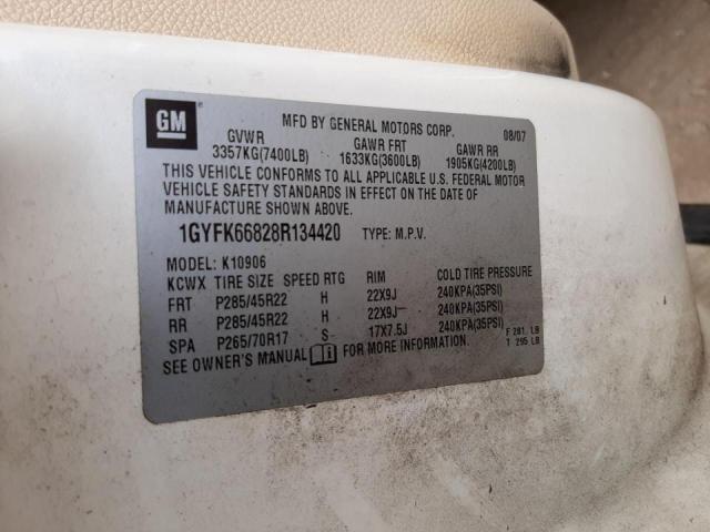 Photo 10 from auction – 2008 CADILLAC ESCALADE E with VIN 1GYFK66828R134420