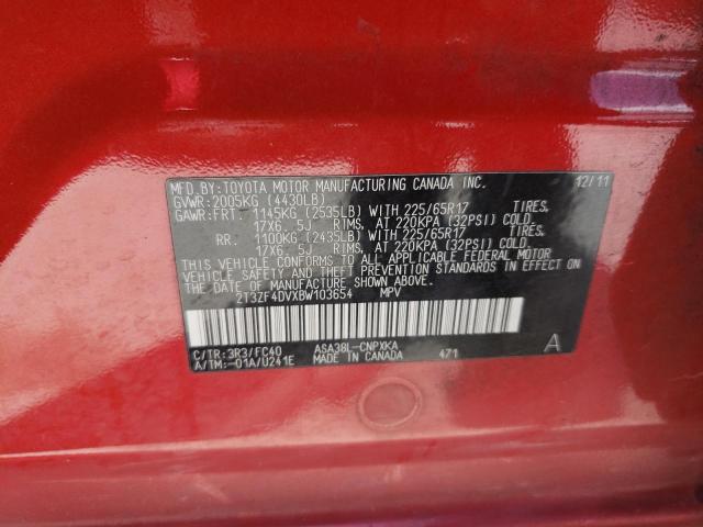 Photo 10 from auction – 2011 TOYOTA RAV4 with VIN 2T3ZF4DVXBW103654