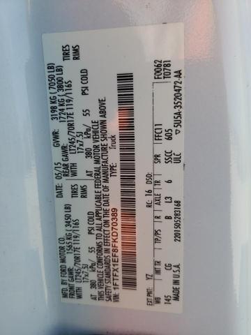 Photo 10 from auction – 2015 FORD F150 SUPER with VIN 1FTFX1EF8FKD70389