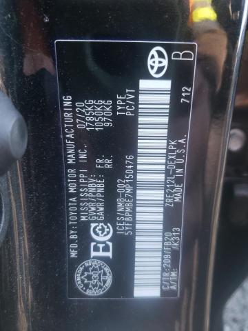 Photo 10 from auction – 2021 TOYOTA COROLLA LE with VIN 5YFBPMBE7MP150476