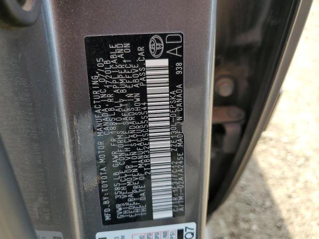 Photo 10 from auction – 2005 TOYOTA COROLLA CE with VIN 2T1BR32EX5C555544