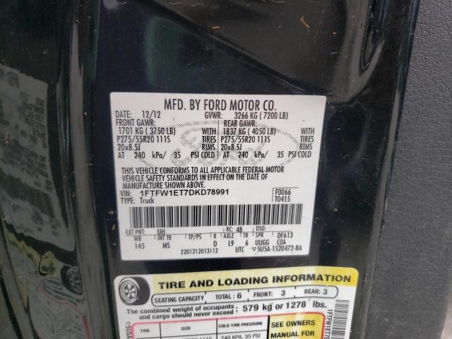 Photo 10 from auction – 2013 FORD F150 SUPER with VIN 1FTFW1ET7DKD78991