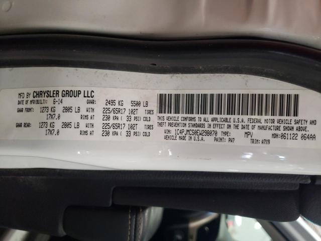 Photo 10 from auction – 2014 JEEP CHEROKEE L with VIN 1C4PJMCS0EW298070