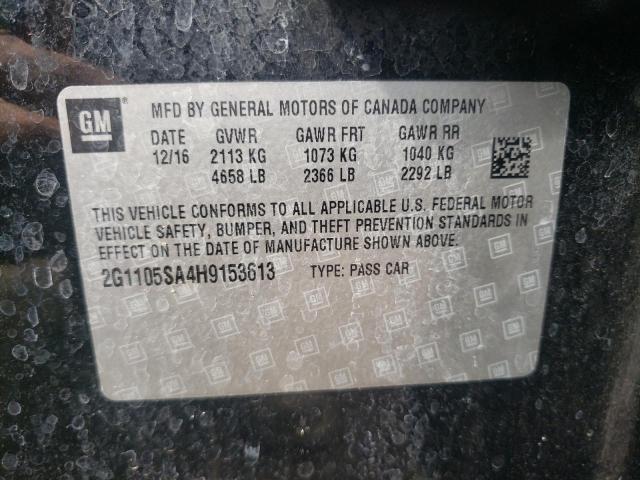 Photo 10 from auction – 2017 CHEVROLET IMPALA LT with VIN 2G1105SA4H9153613