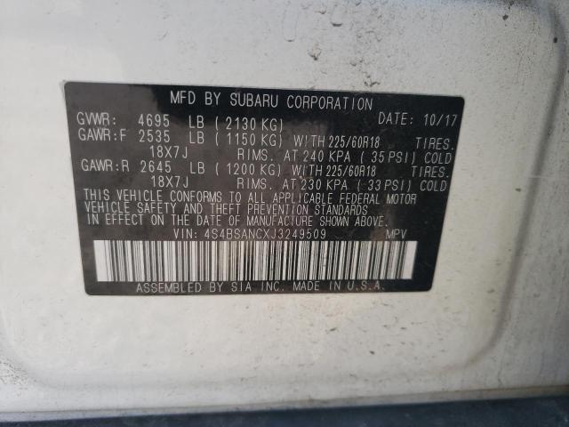 Photo 10 from auction – 2018 SUBARU OUTBACK 2. with VIN 4S4BSANCXJ3249509