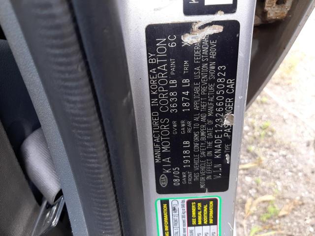 Photo 10 from auction – 2006 KIA RIO with VIN KNADE123266050823