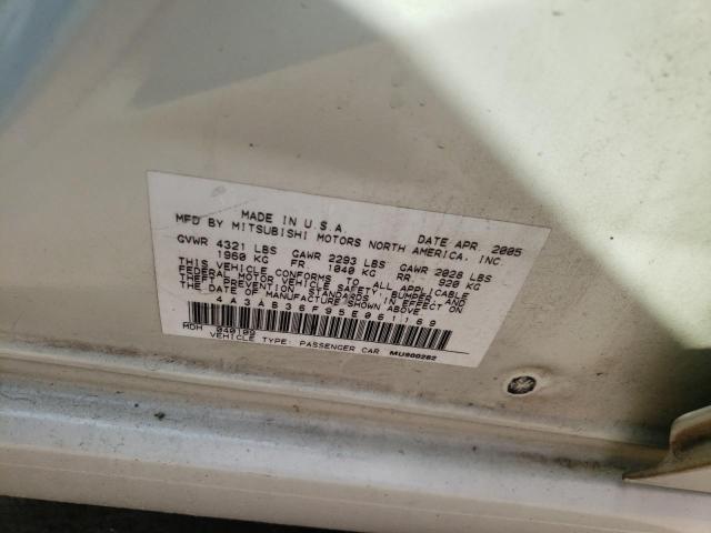 Photo 10 from auction – 2005 MITSUBISHI GALANT with VIN 4A3AB36F95E061169