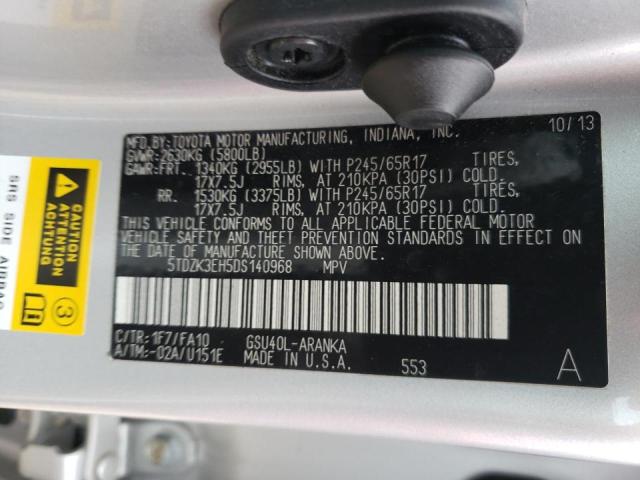 Photo 10 from auction – 2013 TOYOTA HIGHLANDER with VIN 5TDZK3EH5DS140968