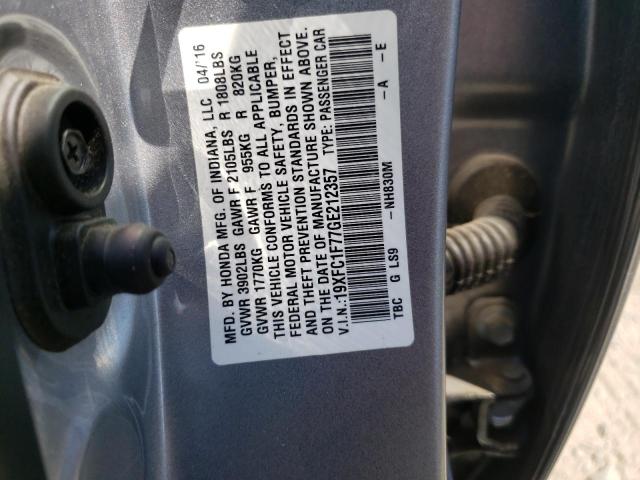 Photo 10 from auction – 2016 HONDA CIVIC EX with VIN 19XFC1F77GE212357
