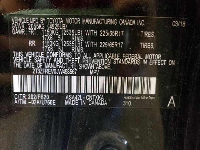 Photo 10 from auction – 2018 TOYOTA RAV4 LE with VIN 2T3ZFREV0JW458567