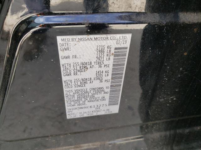 Photo 10 from auction – 2019 NISSAN PATHFINDER with VIN 5N1DR2MN4KC613275