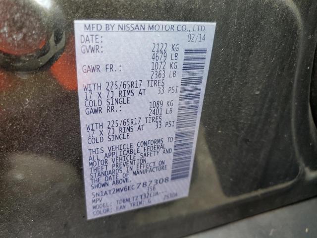 Photo 10 from auction – 2014 NISSAN ROGUE S with VIN 5N1AT2MV6EC787308