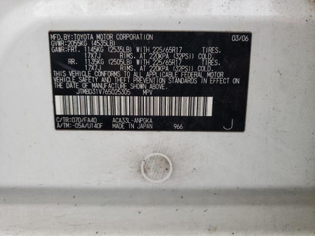 Photo 10 from auction – 2006 TOYOTA RAV4 LIMIT with VIN JTMBD31V765025305