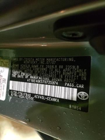 Photo 10 from auction – 2007 TOYOTA CAMRY CE with VIN 4T1BE46K57U725974