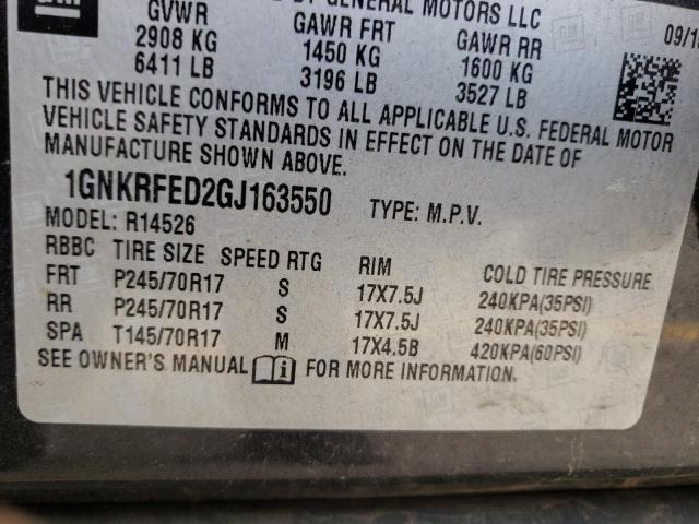 Photo 10 from auction – 2016 CHEVROLET TRAVERSE L with VIN 1GNKRFED2GJ163550