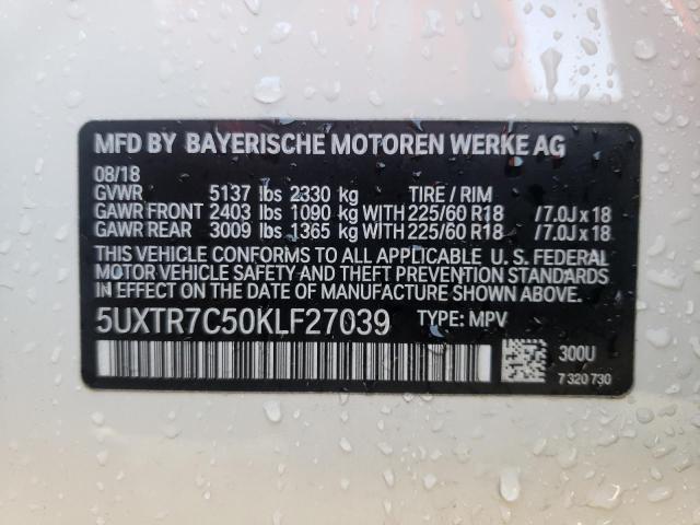 Photo 10 from auction – 2019 BMW X3 SDRIVE3 with VIN 5UXTR7C50KLF27039