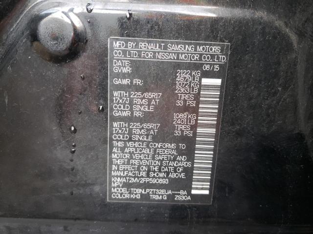 Photo 10 from auction – 2015 NISSAN ROGUE S with VIN KNMAT2MV2FP590893