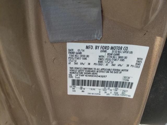 Photo 10 from auction – 2014 FORD F150 with VIN 1FTMF1EM0EKD43257