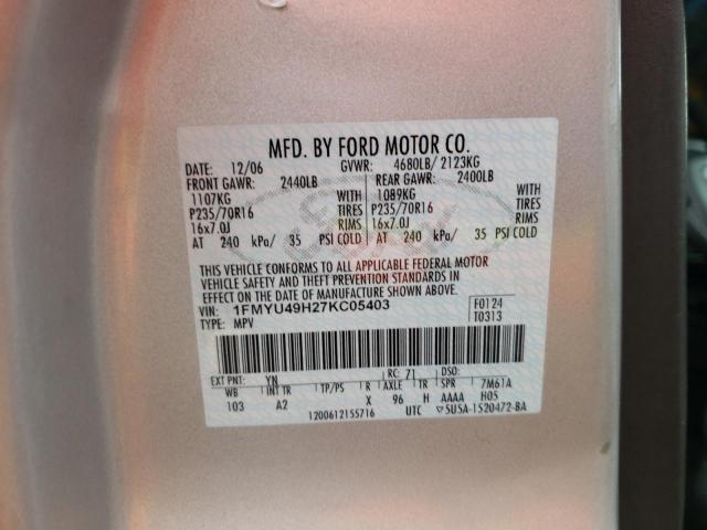 Photo 10 from auction – 2007 FORD ESCAPE HEV with VIN 1FMYU49H27KC05403