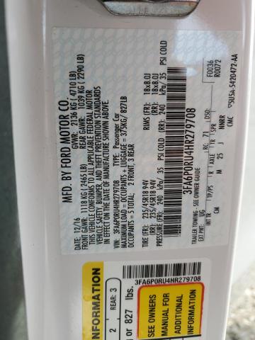 Photo 10 from auction – 2017 FORD FUSION TIT with VIN 3FA6P0RU4HR279708